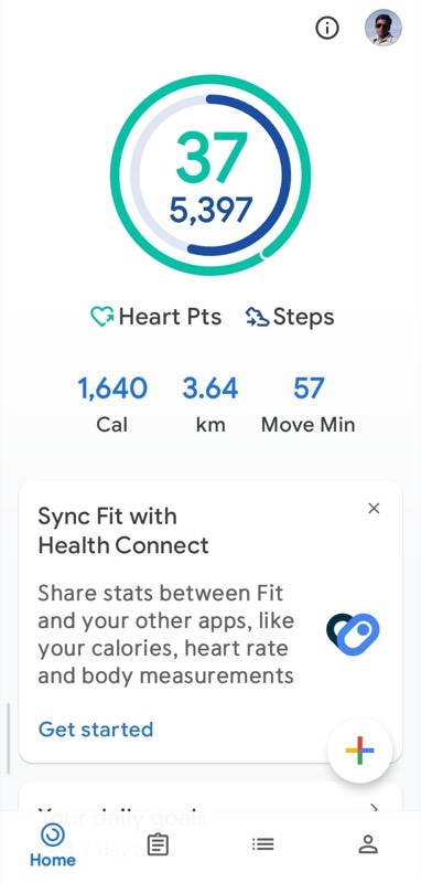 Deepa's step count building up, 5,397 steps as she was finding her rhythm