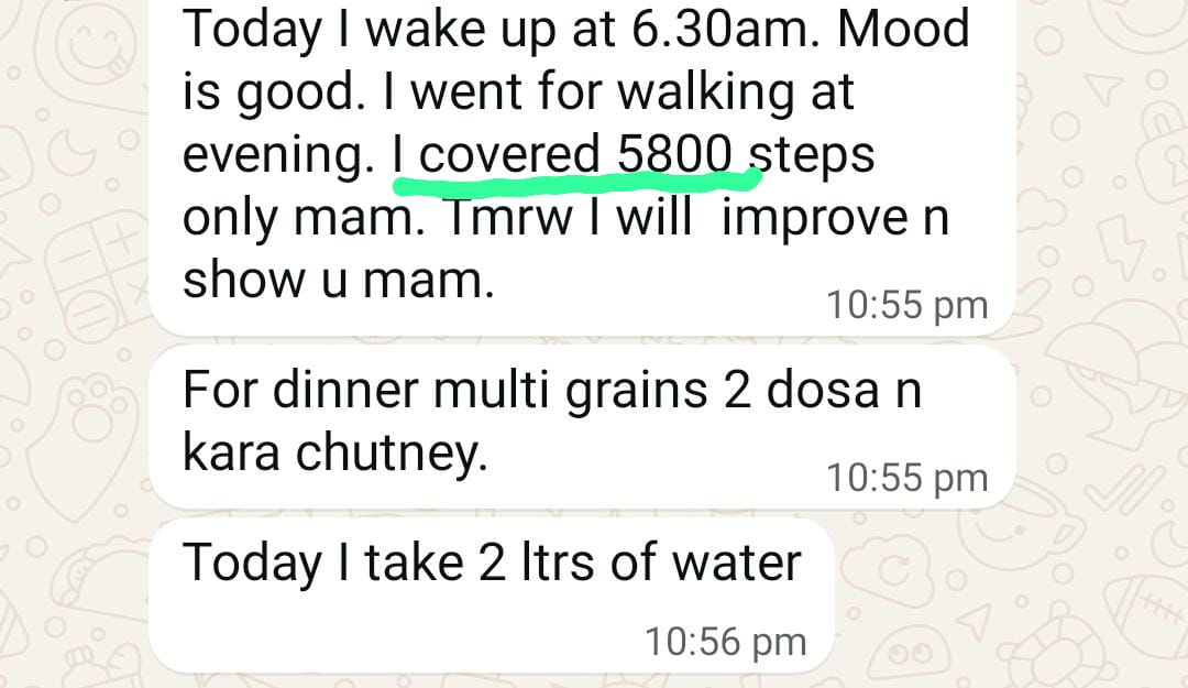Sharing my daily update: 5,800 steps and what I ate