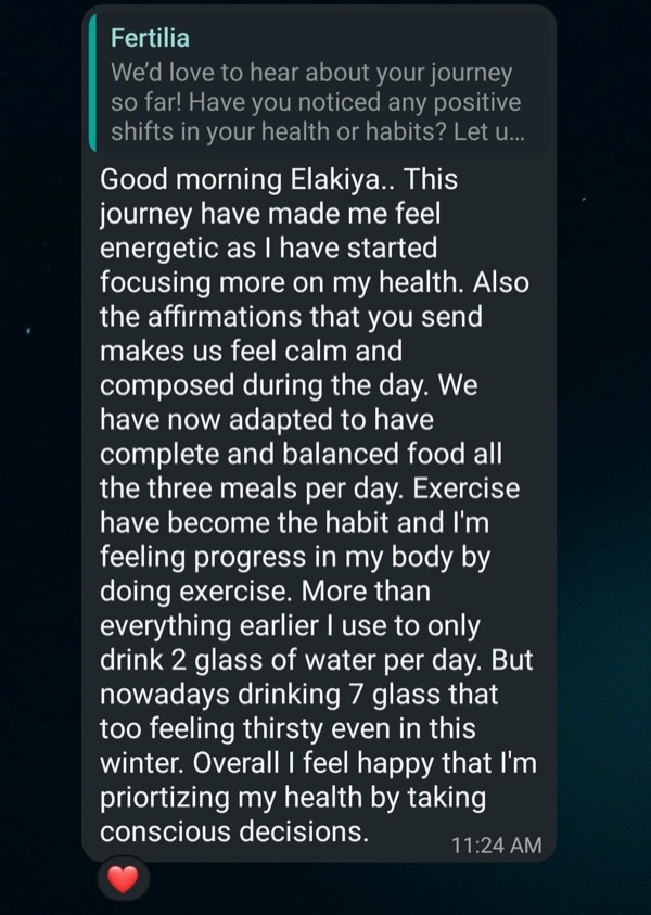 Patient sharing improved energy and health-focused lifestyle changes