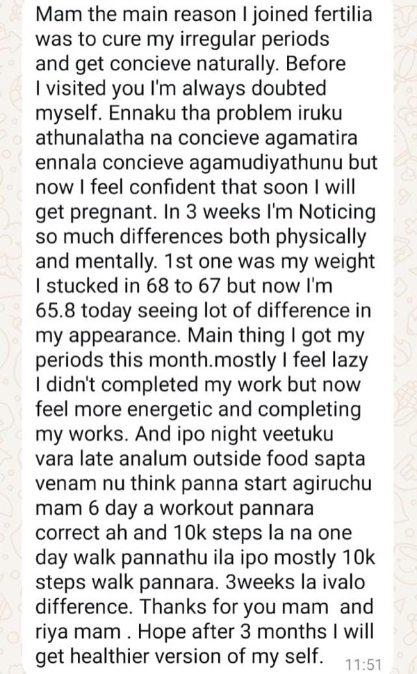 Patient reporting period return, weight loss and improved confidence in just 3 weeks