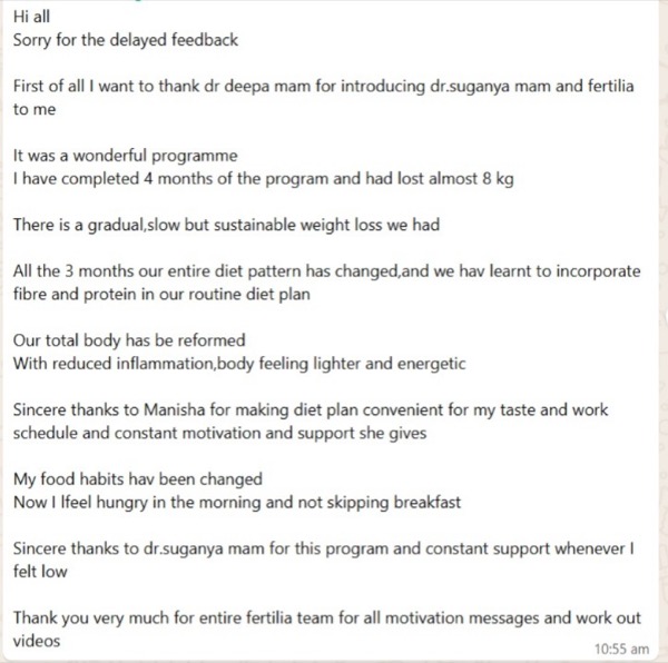 Patient reporting 8kg sustainable weight loss over 4 months with reduced inflammation