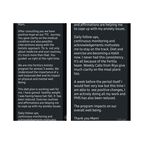 Period tracking showing PCOS cycle regulation improvement