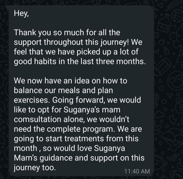 Patient reporting significant menstrual health improvement through Fertilia