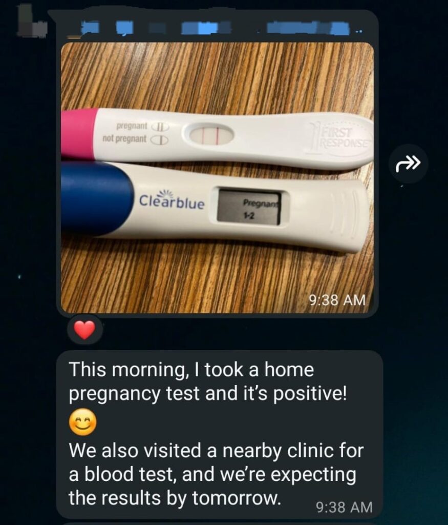 Patient shares multiple positive pregnancy tests