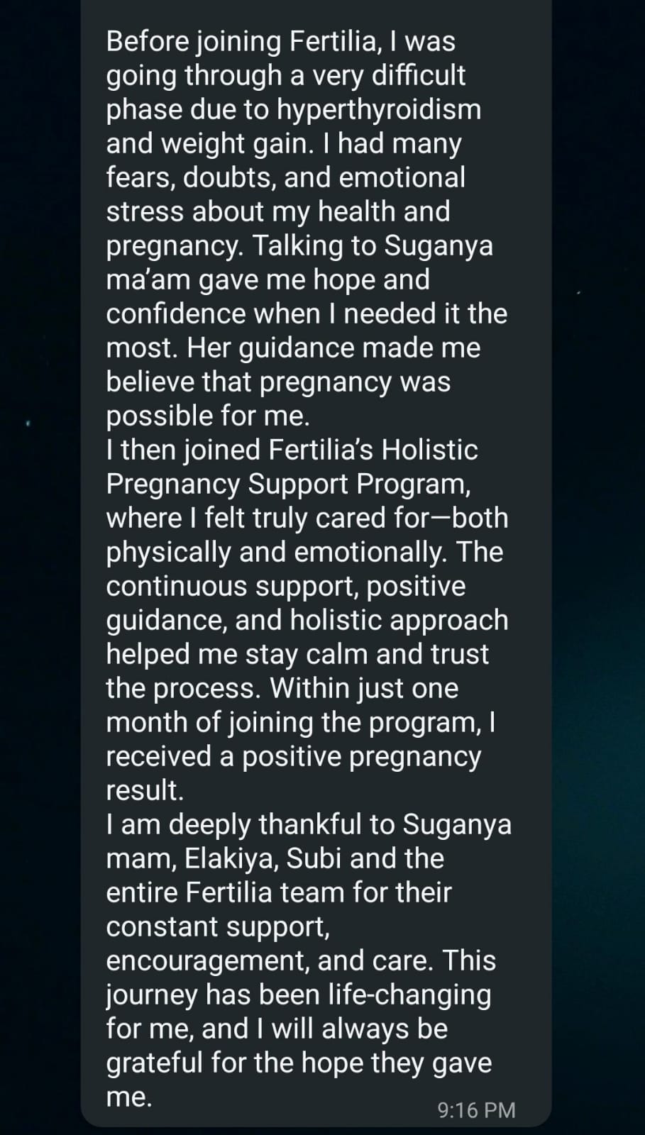 Patient shares life-changing experience with Fertilia Pregnancy Support